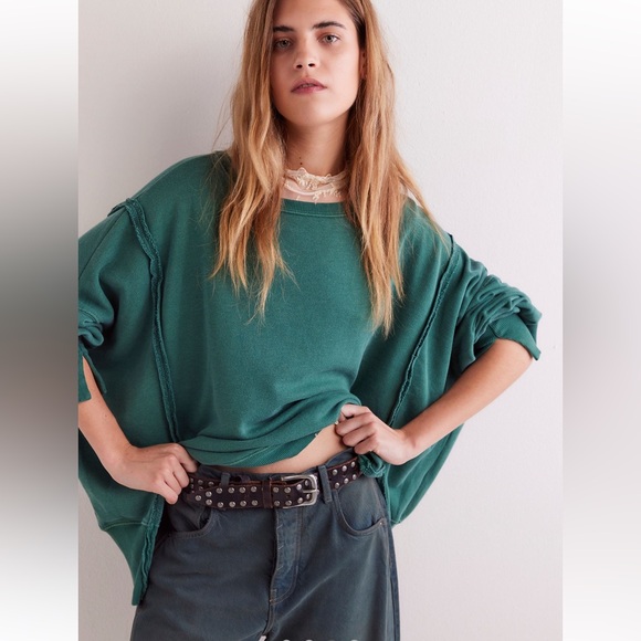 NWOT We the Free Green Camden Sweatshirt size large - Picture 2 of 14